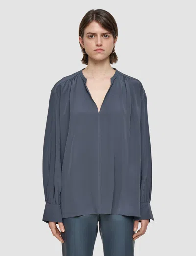 Joseph Blondel Crepe De Chine Silk Blouse In Blue