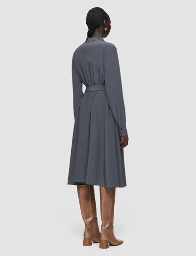 Joseph Severin Crepe De Chine Silk Dress In Blue