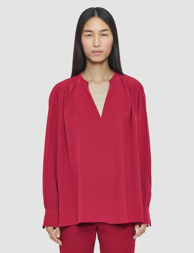 Joseph Blondel Crepe De Chine Silk Blouse In Red