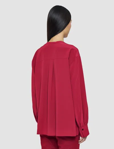 Joseph Blondel Crepe De Chine Silk Blouse In Red