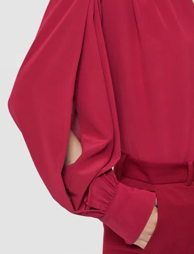 Joseph Blondel Crepe De Chine Silk Blouse In Red