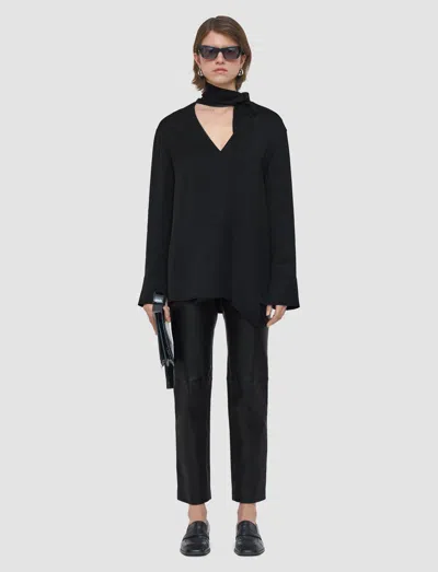 Joseph Womens Black Adele Light Crepe Woven Blouse In Black