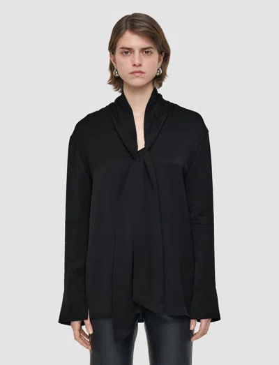 Joseph Womens Black Adele Light Crepe Woven Blouse In Black