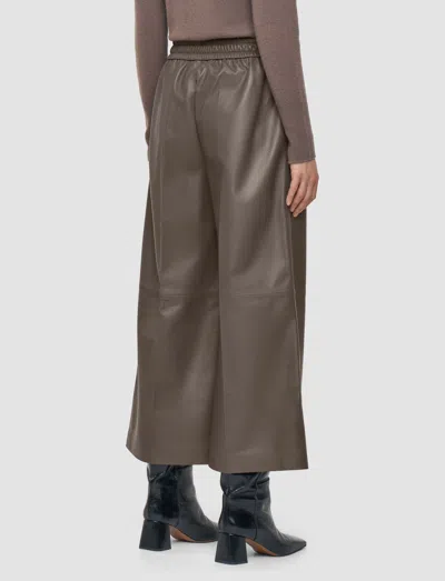 Joseph Thurlow Nappa Leather Trousers In Gray