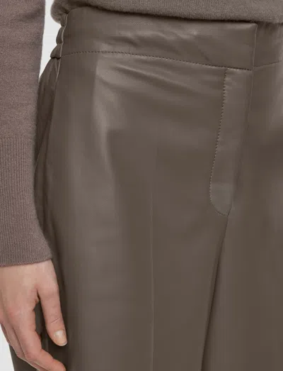 Joseph Thurlow Nappa Leather Trousers In Gray