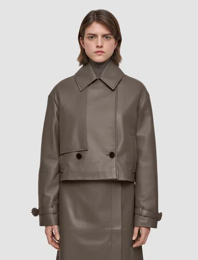Joseph Blaise Nappa Leather Jacket In Gray