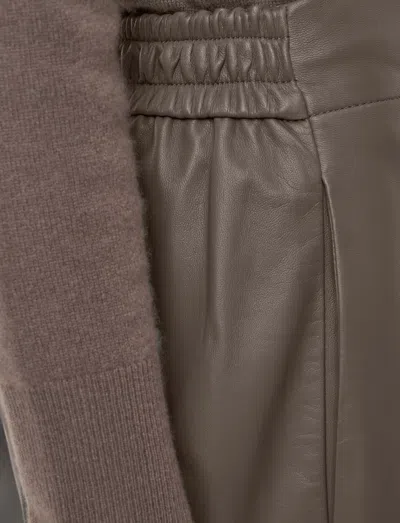 Joseph Thurlow Nappa Leather Trousers In Gray