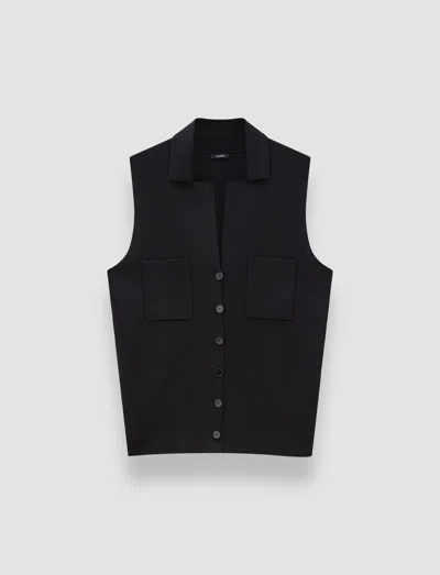 Joseph Womens Black Milano Sleeveless Stretch-knitted Vest In Black