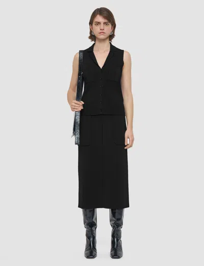 Joseph Womens Black Milano Sleeveless Stretch-knitted Vest In Black