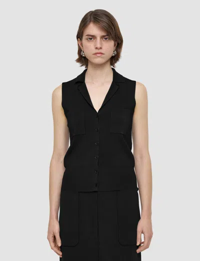 Joseph Womens Black Milano Sleeveless Stretch-knitted Vest In Black