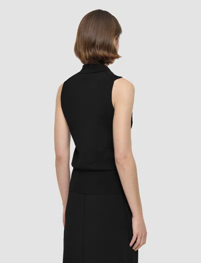 Joseph Womens Black Milano Sleeveless Stretch-knitted Vest In Black