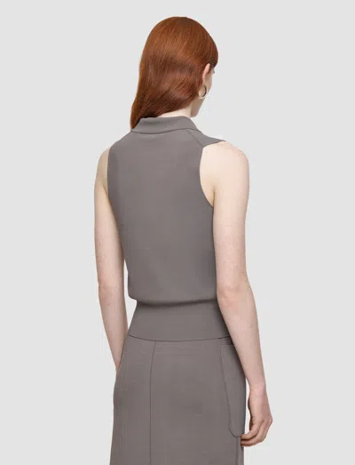 Joseph Milano Knit Stretch Vest In Gray