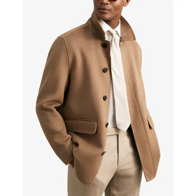 Reiss Mens Oatmeal Donato Wool And Silk T In Neutral