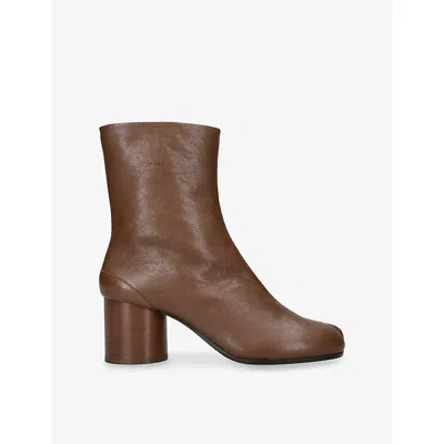 Maison Margiela Tabi 60 Nappa Leather Ankle Boots In Brown