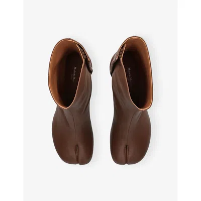 Maison Margiela Tabi 60 Nappa Leather Ankle Boots In Brown