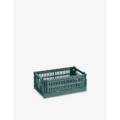 Hay Dark Green Colour Stackable Small Plastic Crate 26cm X 17cm In Green