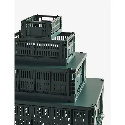 Hay Dark Green Colour Stackable Small Plastic Crate 26cm X 17cm In Green