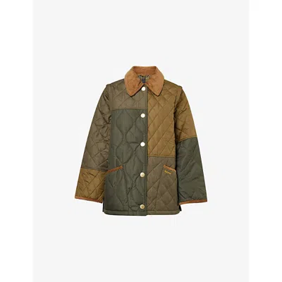 Barbour Womens Fern Leaf/sage Lorrie Quilted Shell Jacket In Green