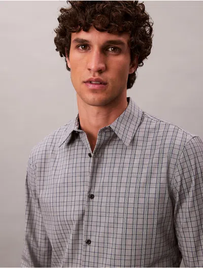 Calvin Klein Men's Plaid Slim Button-down Shirt In Black
