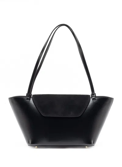 Elleme Courrier Suede Flap Tote Bag In Black