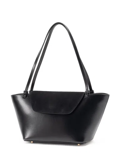 Elleme Courrier Suede Flap Tote Bag In Black