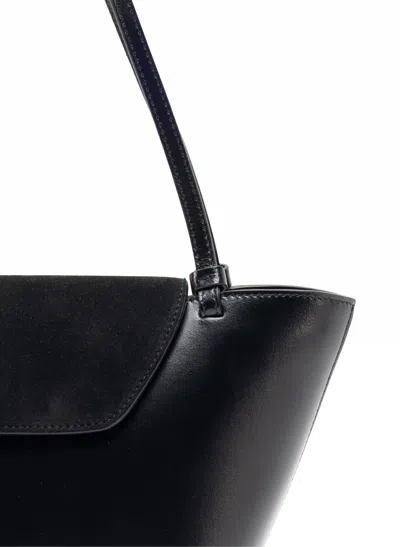 Elleme Courrier Suede Flap Tote Bag In Black