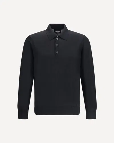 Giorgio Armani Men Polo Sweater In Black