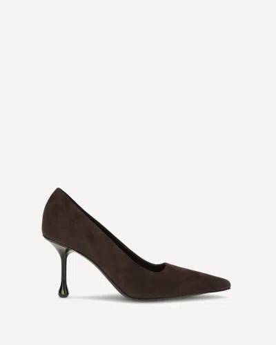 Jimmy Choo Ixia Pointed Toe Suede Pumps In Brown