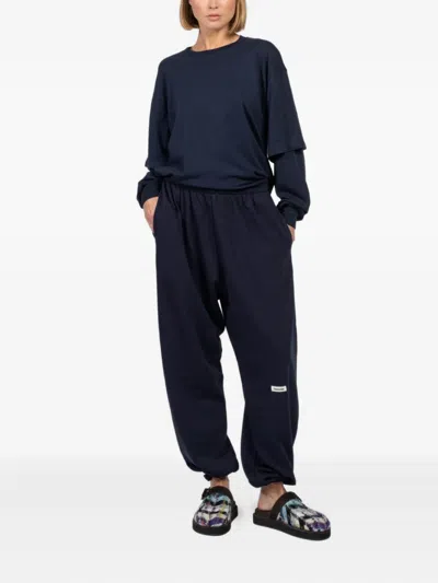 Freedér Logo-patch Sweatpants In Blue