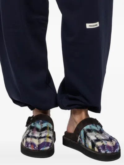 Freedér Logo-patch Sweatpants In Blue