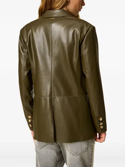 Twinset Blazer Effet Cuir In Green