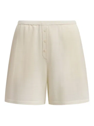 12 Storeez Button-front Wool Shorts In Neutral