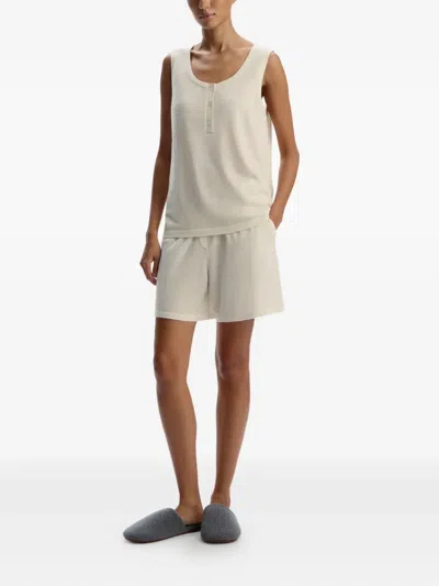 12 Storeez Button-front Wool Shorts In Neutral