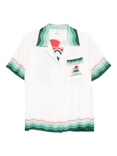 Casablanca "montagne Ondulée" Shirt In White