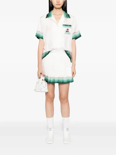 Casablanca "montagne Ondulée" Shirt In White