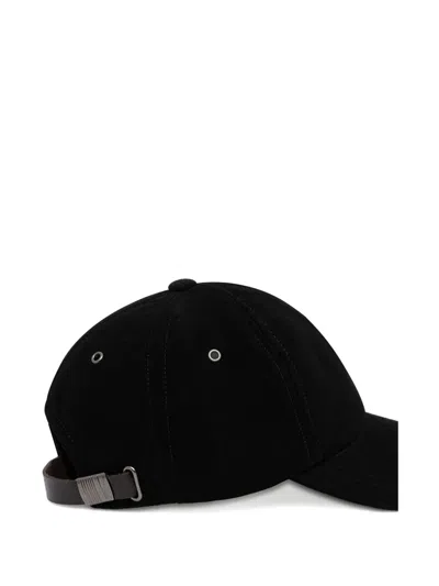 Paul Smith Suede Embroidered Cap Hat In Black