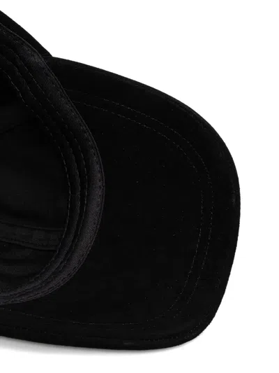 Paul Smith Suede Embroidered Cap Hat In Black