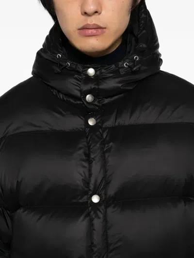 Yoke Removable-collar Coat In Black