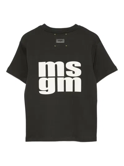 Msgm Logo-print T-shirt In Black