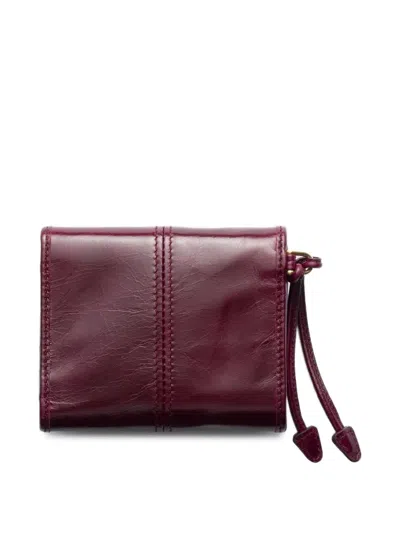 Prada Small Leather Wallet In Red