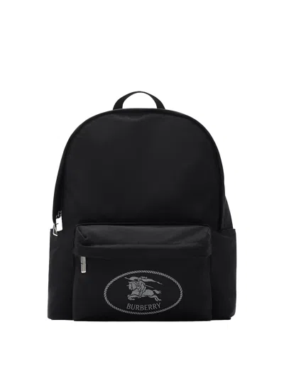 Burberry Black Backpack With Spacious Design And Padded Straps