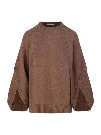 Max Mara Ampex Wool And Cashmere Over Sweater In Green