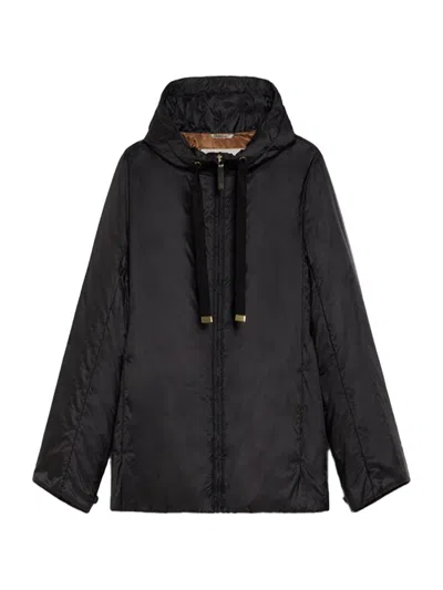 Max Mara Lightweight Black Jacket With Adjustable Hood