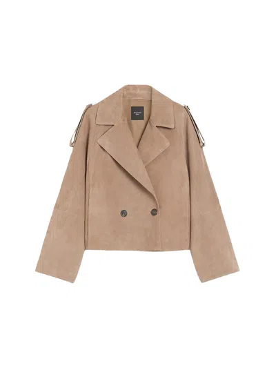 Weekend Max Mara Weekend Maxmara Short Suede Trench Coat