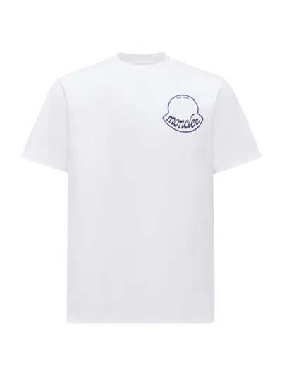 Moncler Printed T-shirt In Cotton In White