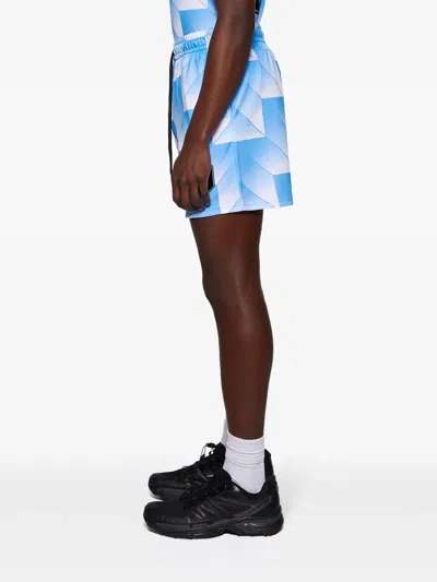 SOCCER 几何图案印花抽绳短裤