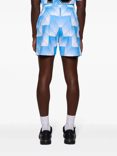 SOCCER 几何图案印花抽绳短裤
