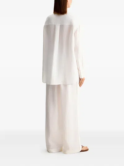 12 Storeez Drawstring Linen Trousers In White