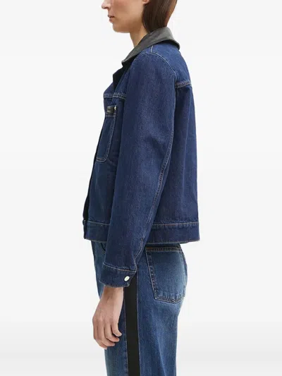 皮质领牛仔夹克