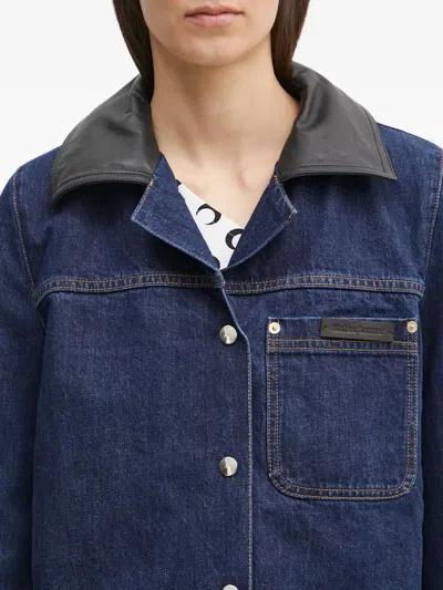 皮质领牛仔夹克